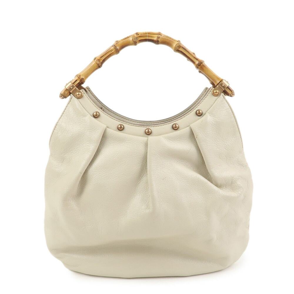 Gucci Bamboo Leather Handbag Beige